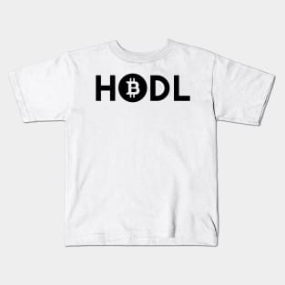 HODL BTC Bitcoin BLACK Kids T-Shirt
